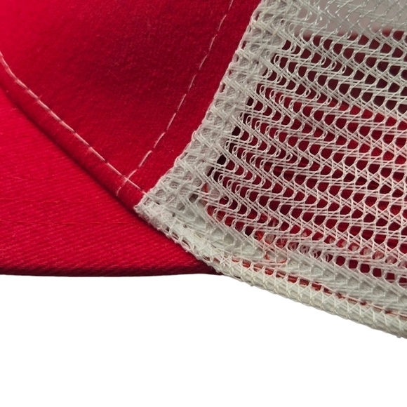 AVALANCHE Men's Logo Patch Trucker Hat Cap Mesh Snapback Red - Picture 5 of 8